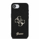 Juodas dėklas Apple iPhone 16E telefonui "Guess PU Fixed Glitter 4G Metal Logo Case"