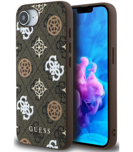 Rudas dėklas Apple iPhone 16E / 17E telefonui "Guess PU 4G Peony MagSafe Case"