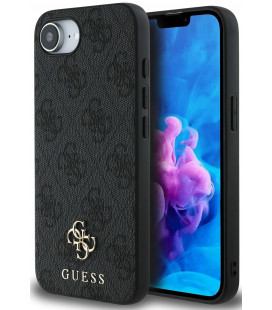 Pilkas dėklas Apple iPhone 16E / 17E telefonui "Guess PU 4G Small Metal Logo MagSafe Case"