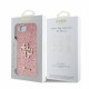 Rožinis dėklas Apple iPhone 16E / 17E telefonui "Guess PU Fixed Glitter 4G Metal Logo Case"