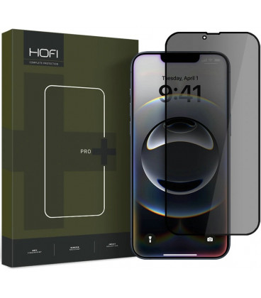 Juodas apsauginis stiklas Apple iPhone 13 / 13 Pro / 14 / 16E / 17E telefonui "HOFI Glass Pro+ Anti Spy"