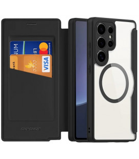 Juodas atverčiamas dėklas Samsung Galaxy S25 Ultra telefonui "Dux Ducis Skin X Pro"