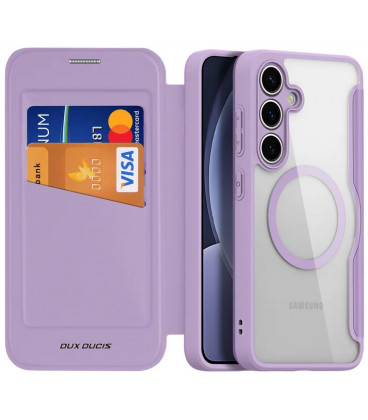 Violetinis atverčiamas dėklas Samsung Galaxy S25 Plus telefonui "Dux Ducis Skin X Pro"