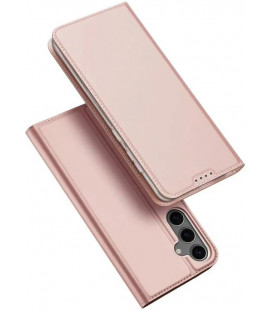 Rausvai auksinės spalvos atverčiamas dėklas Samsung Galaxy S25 telefonui "Dux Ducis Skin Pro"