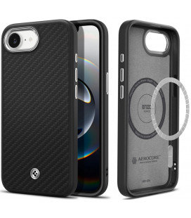 Matinis juodas dėklas Apple iPhone 16E / 17E telefonui "Spigen Enzo Aramid Mag Magsafe"