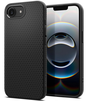 Matinis juodas dėklas Apple iPhone 16E / 17E telefonui "Spigen Liquid Air"