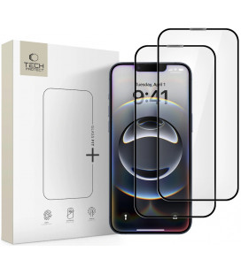 Apsauginis grūdintas stiklas Apple iPhone 13 / 13 Pro / 14 / 16E / 17E telefonui "Tech-Protect Glass Fit+ 2-Pack"