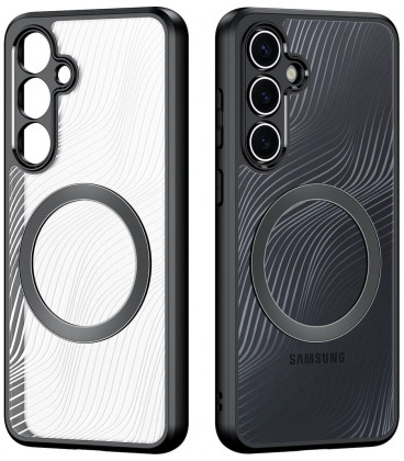 Juodas / skaidrus dėklas Samsung Galaxy S24 FE telefonui "Dux Ducis Aimo Mag"