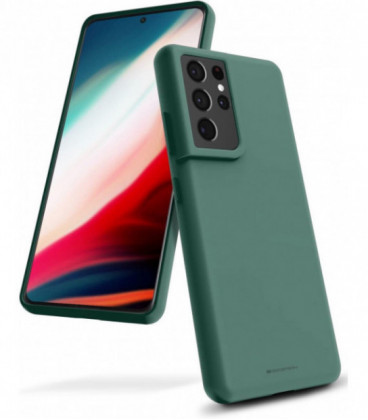 Dėklas Mercury Silicone Case Samsung S938 S25 Ultra tamsiai žalias