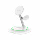 Baltas belaidis 15W pakrovėjas - stovas "Tech-Protect QI15W-A46 3IN1 Magnetic Magsafe"