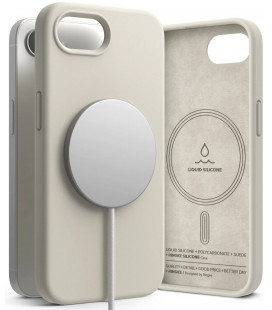 Pilkas dėklas Apple iPhone 16E telefonui "Ringke Silicone Magnetic Magsafe"