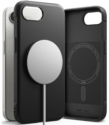Juodas dėklas Apple iPhone 16E / 17E telefonui "Ringke Onyx Magnetic Magsafe"