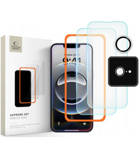 Apsauginiai grūdinti stiklai + kameros apsauga Apple iPhone 16E telefonui "Tech-Protect Supreme Set"