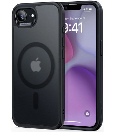 Matinis juodas dėklas Apple iPhone 16E / 17E telefonui "ESR Classic Hybrid Halolock Magsafe"