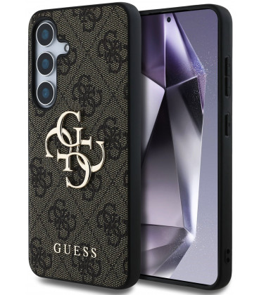 Rudas dėklas Samsung Galaxy S25 telefonui "Guess PU 4G Metal Logo Case"