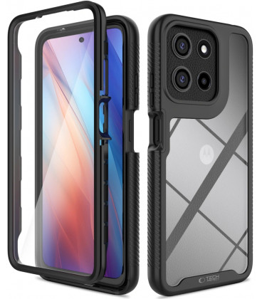 Juodas dėklas Motorola Moto G15 / G15 Power / G17 / G17 Power / G05 / E15 telefonui "Tech-protect Defense"