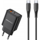 Juodas 22.5W 1xUSB-A + 1xUSB-C pakrovėjas + 100cm USB-C - USB-C laidas "Awei PD81C-EU"