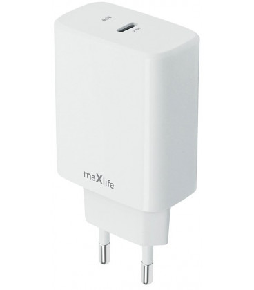 Baltas QC PD 30W 1xUSB-C pakrovėjas "Maxlife MXTC-10-30C"