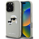 Smėlio spalvos dėklas Apple iPhone 16 Pro telefonui "Karl Lagerfeld 3D Rubber Double Heads Case"