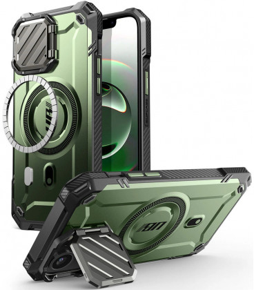 Žalias dėklas Apple iPhone 13 / 14 / 15 / 16E / 17E telefonui "Supcase UB XT MAG Magsafe"