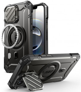 Juodas dėklas Apple iPhone 13 / 14 / 15 / 16E / 17E telefonui "Supcase UB XT MAG Magsafe"