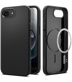 Matinis juodas dėklas Apple iPhone 16E / 17E telefonui "Spigen Liquid Air MAG Magsafe"
