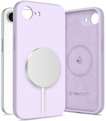 Purpurinis dėklas Apple iPhone 16E / 17E telefonui "Tech-Protect Liquid Silicone Magsafe"