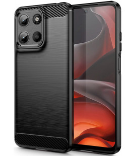 Juodas dėklas Motorola Moto G15 / G15 Prower telefonui "Tech-Protect TPUCarbon"