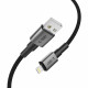 Pilkas USB-A - Lightning 12W / 2.4A 25cm laidas "Tech-Protect Ultraboost DNA"