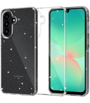 Skaidrus dėklas su blizgučiais Samsung Galaxy A26 5G telefonui "Tech-Protect Flexair Glitter"