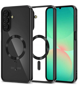 Juodas (Shiny) / skaidrus dėklas Samsung Galaxy A26 5G telefonui "Tech-Protect MagFlex Magsafe"