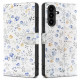 Atverčiamas dėklas Samsung Galaxy A26 5G telefonui "Tech-Protect Wallet Spring Flowers"