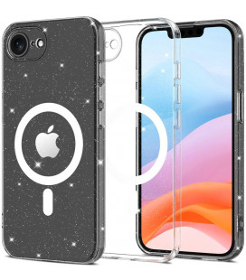 Skaidrus dėklas su blizgučiais Apple iPhone 16E / 17E telefonui "Tech-Protect Flexair Magsafe Glitter"