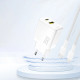 Baltas (25W / PD / QC / GaN) 1xUSB-A + 1xUSB-C pakrovėjas "Dudao A26T"