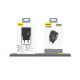 Juodas (25W / PD / QC / GaN) 1xUSB-A + 1xUSB-C pakrovėjas "Dudao A26T"