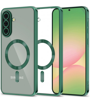 Žalias / skaidrus dėklas Samsung Galaxy A56 5G telefonui "Tech-Protect MagFlex Magsafe"