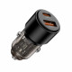 Juodas automobilinis (95W / PD95W / QC3.0) 1x-USB-A + 1x-USB-C pakrovėjas "Tech-Protect CC03 2-Port"