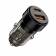 Juodas automobilinis (75W / PD75W) 1x-USB-A + 1x-USB-C pakrovėjas "Tech-Protect CC03 2-Port"
