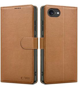 Rudas atverčiamas dėklas Apple iPhone 16E / 17E telefonui "Tech-Protect Wallet"