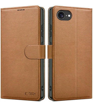 Rudas atverčiamas dėklas Apple iPhone 16E / 17E telefonui "Tech-Protect Wallet"