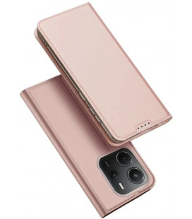 Rausvai auksinės spalvos atverčiamas dėklas Xiaomi Redmi Note 14 4G telefonui "Dux Ducis Skin Pro"