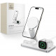 Baltas belaidis 15W pakrovėjas - stovas "Tech-Protect QI15W-A47 3IN1 Magnetic Magsafe"