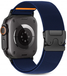 Mėlyna apyrankė Apple Watch 6 / 7 / 8 / 9 / 10 / SE / Ultra 1 / 2 ( 44 / 45 / 46 / 49 mm) "Teh-Protect Nylon Clasp"