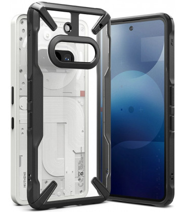 Juodas / skaidrus dėklas Nothing Phone 3A telefonui "Ringke Fusion X"