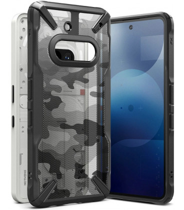 Juodas (Camo) dėklas Nothing Phone 3A telefonui "Ringke Fusion X"