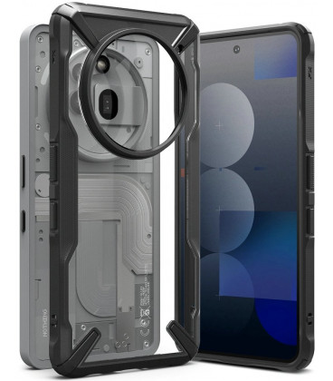 Juodas / skaidrus dėklas Nothing Phone 3A Pro telefonui "Ringke Fusion X"