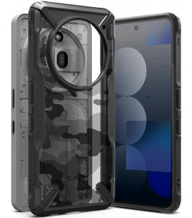 Juodas (Camo) dėklas Nothing Phone 3A Pro telefonui "Ringke Fusion X"