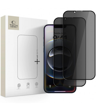(Privacy) apsauginis grūdintas stiklas Apple iPhone 13 / 13 Pro / 14 / 16E / 17E telefonui "Tech-Protect Glass Spy+ 2-Pack"