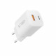 Baltas 1xUSB-A + 1xUSB-C PD33W / QC3.0 pakrovėjas "Tech-Protect NCM33W 2-Port"