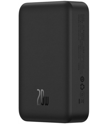 Juoda Išorinė baterija Power Bank 20W 20000mAh "Baseus Magnetic Mini"